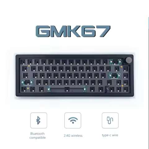 ZUOYA GMK67 Gasket Structure gaming Mechanical Keyboard kit Wireless Bluetooth 2.4G 3-mode With knob Keyboard For tablet PC