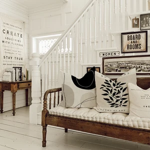 Schwarzes geometrisches Leinenspielkissenbezüge, Boho Bohemia -Kissen, dekorative Kunstdekoration, Kissenbezugsofa, 60x60 10 Hauptverkaufskissenbezug 60x60 - №9