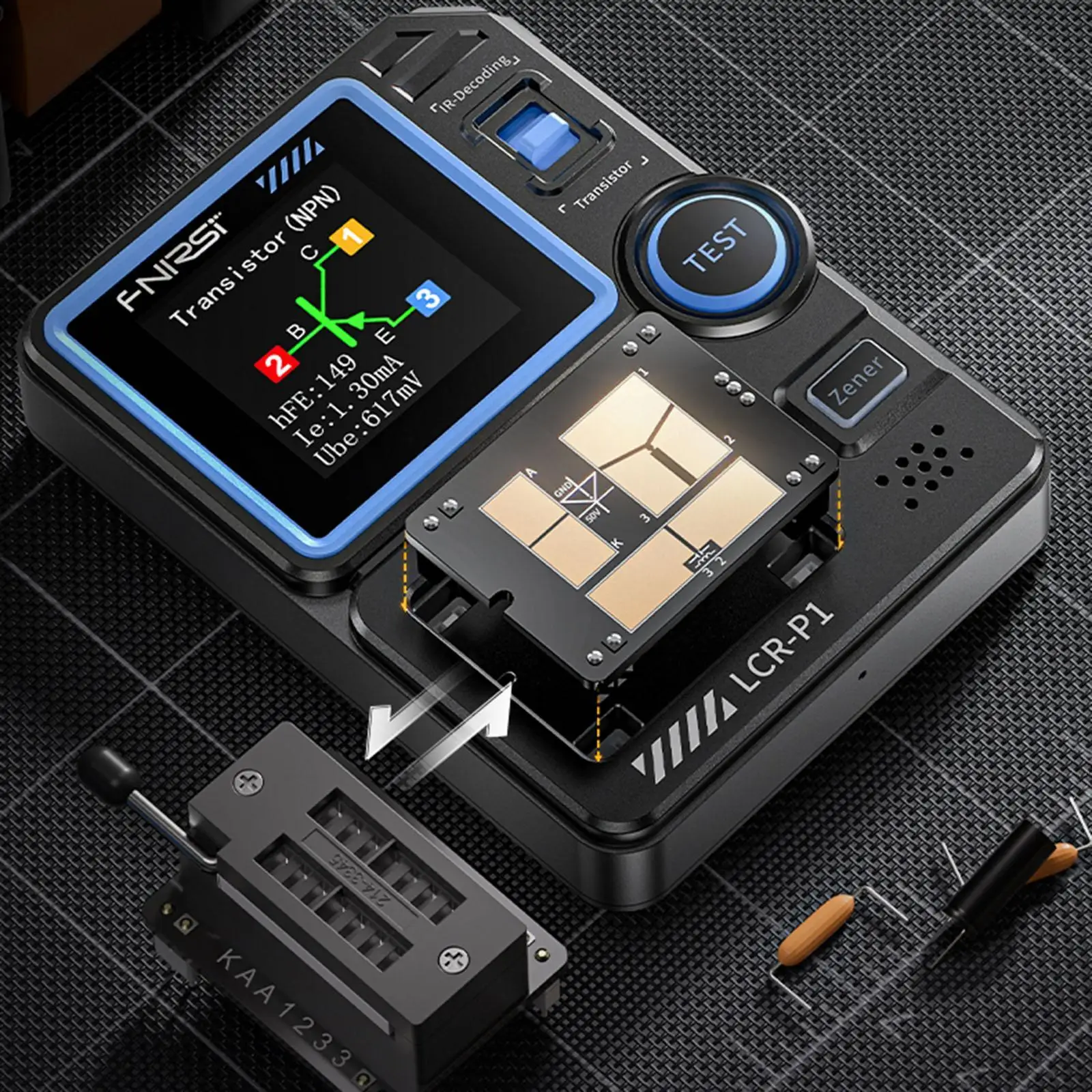 

Transistor Tester Kit,Transistors Measure,Multifunctional Color Display Electronic Component Tester for Triode Resistor Diode