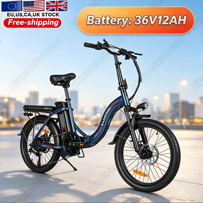 Klappbares E-Bike CY20 250W Motor 36V12AH Abnehmbarer Lithium-Akku Elektrofahrrad für Erwachsene 7-Gang 20-Zoll-Reifen Schnee-Elektrofahrrad