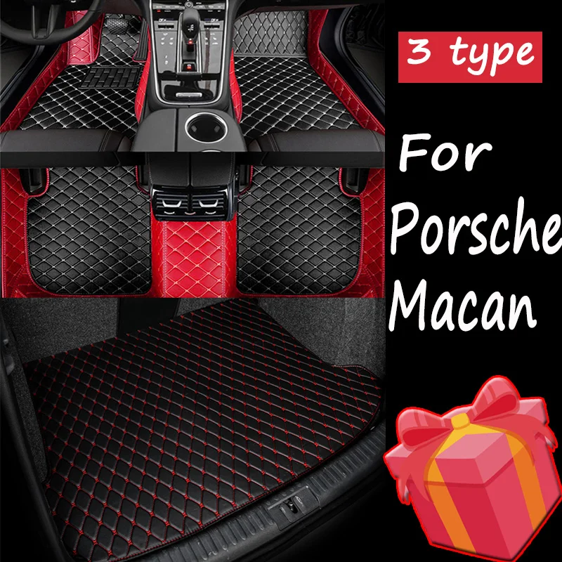 Car floor mats for Porsche Macan 2014-2024 15 16 17 18 19 20 21 22 23 Custom auto foot Pads automobile carpet cover