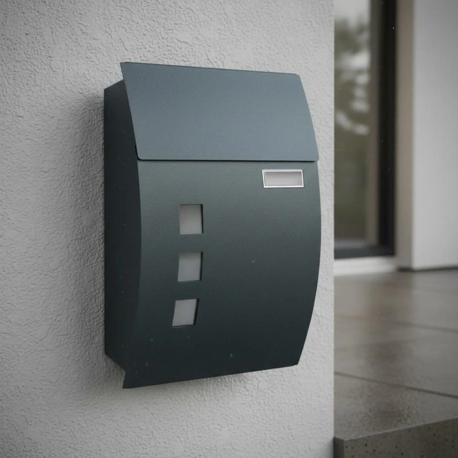 Steel Wall Mounted Mailbox with Key Lock and Window for Outdoor House Mail Parcel Storage Easy Install