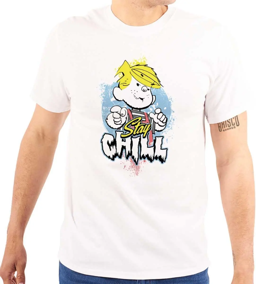 Brisco Brands Cool Dennis The Menace Stay Chill Graphic T Shirt Men or Women