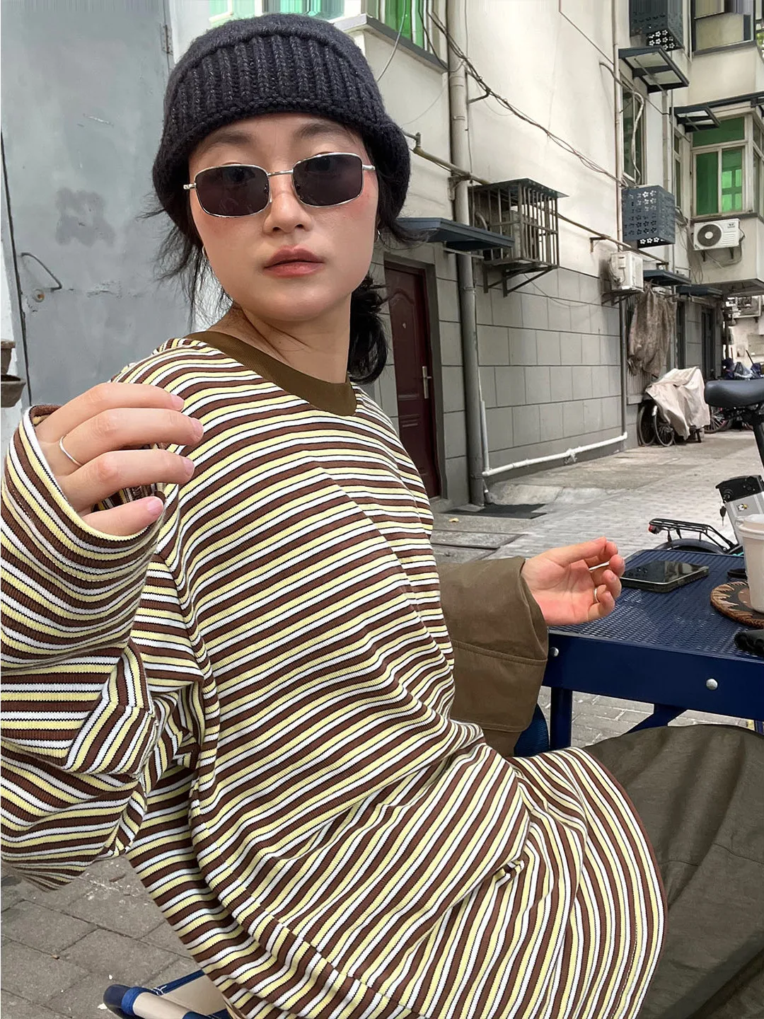 

Повседневная полосатая футболка Long Sve свободного покроя, удобный дышащий топ с базовым слоем для мужчин и женщин