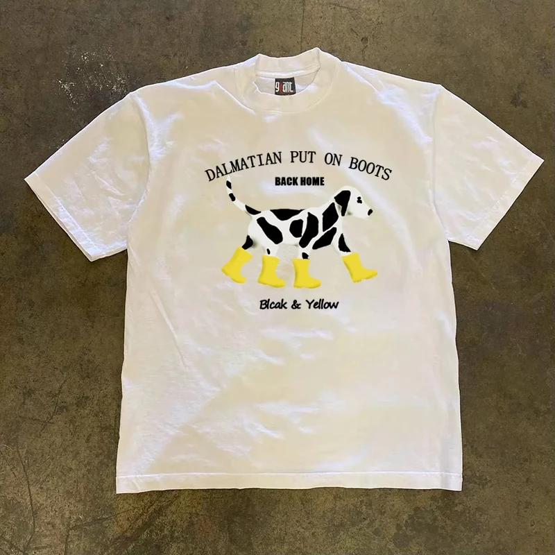 Charity Money Making Oversize Trendy Cotton T-Shirt 260g Heavyweight Creative Simple Printing Harajuku Style Unisex Summer ...