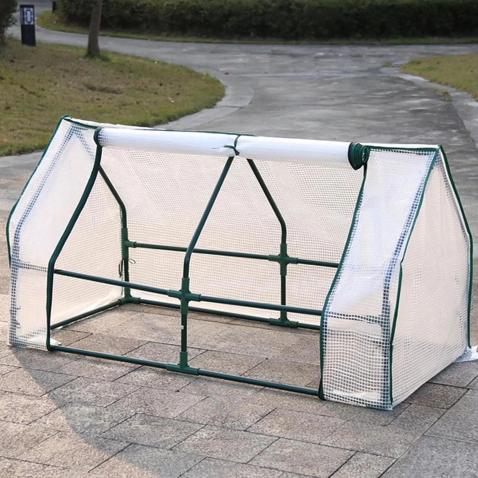 Mini Greenhouse with Roll Up Zippered Door Portable Greenhouse Tent Plant Protection for Outdoor Garden Courtyard Balcony Deck