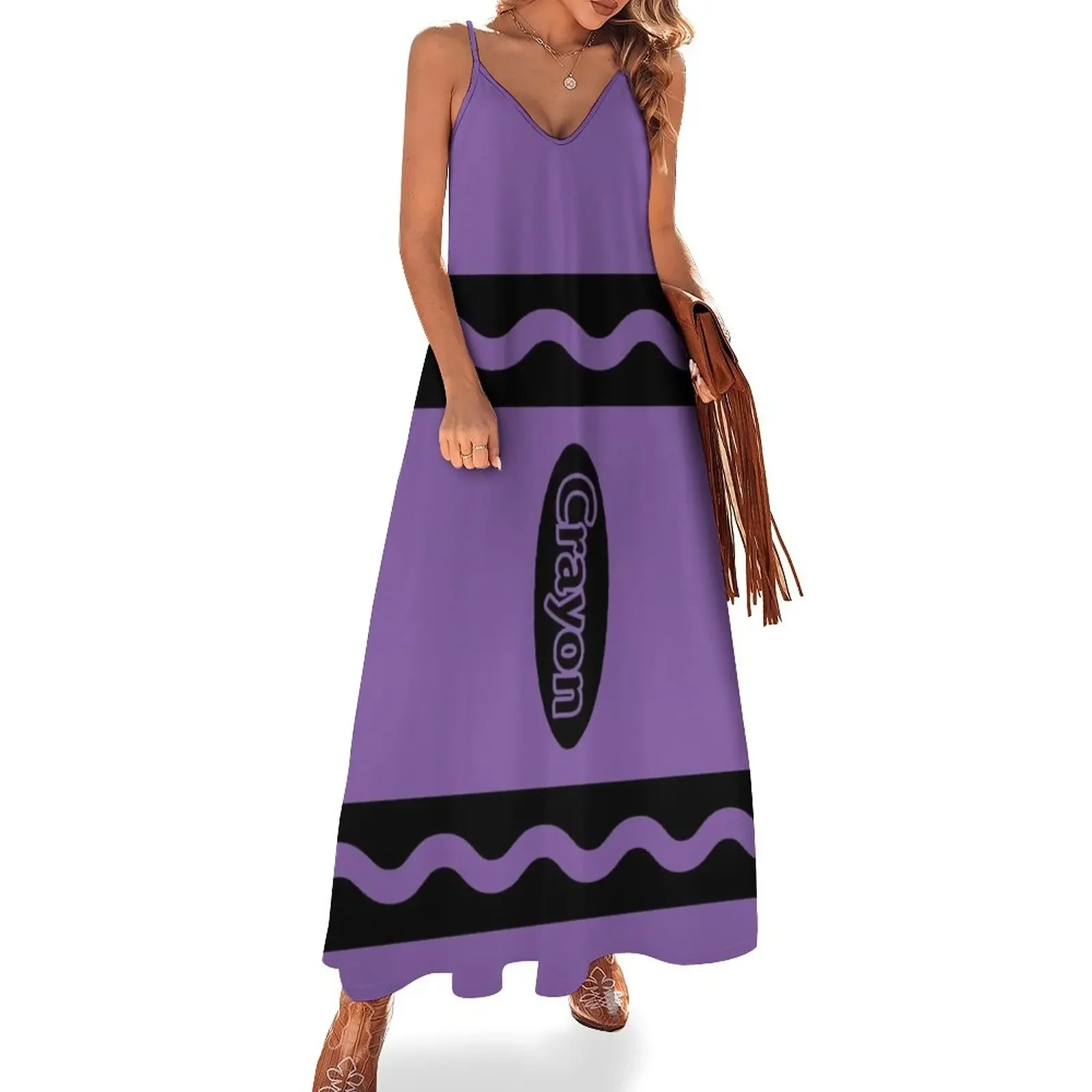 

Violet Purple Crayon Box Halloween Party Group Costume Sleeveless Dress women's clothing trend 2025 dress for women