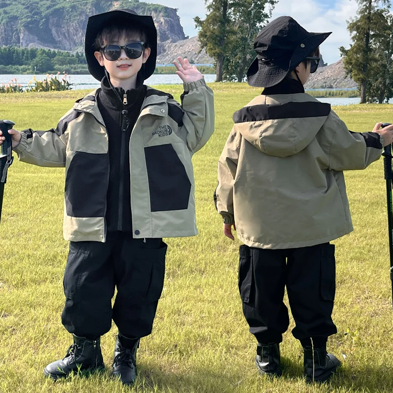 

Зимняя уличная куртка для мальчиков, двухслойная, с флисовой подкладкой, хлопковая, с защитой от холода, сохранением тепла, наполнителем из полиэстера, на молнии