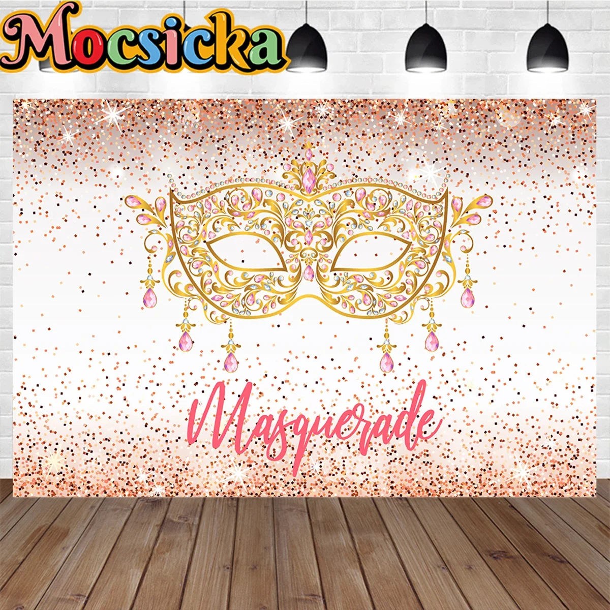 Masquerade Party Festive Carnival Holiday Decor Background Mask Mardi Gras Purple Photography Birthday Backdrop Women Photo Zone - view 4