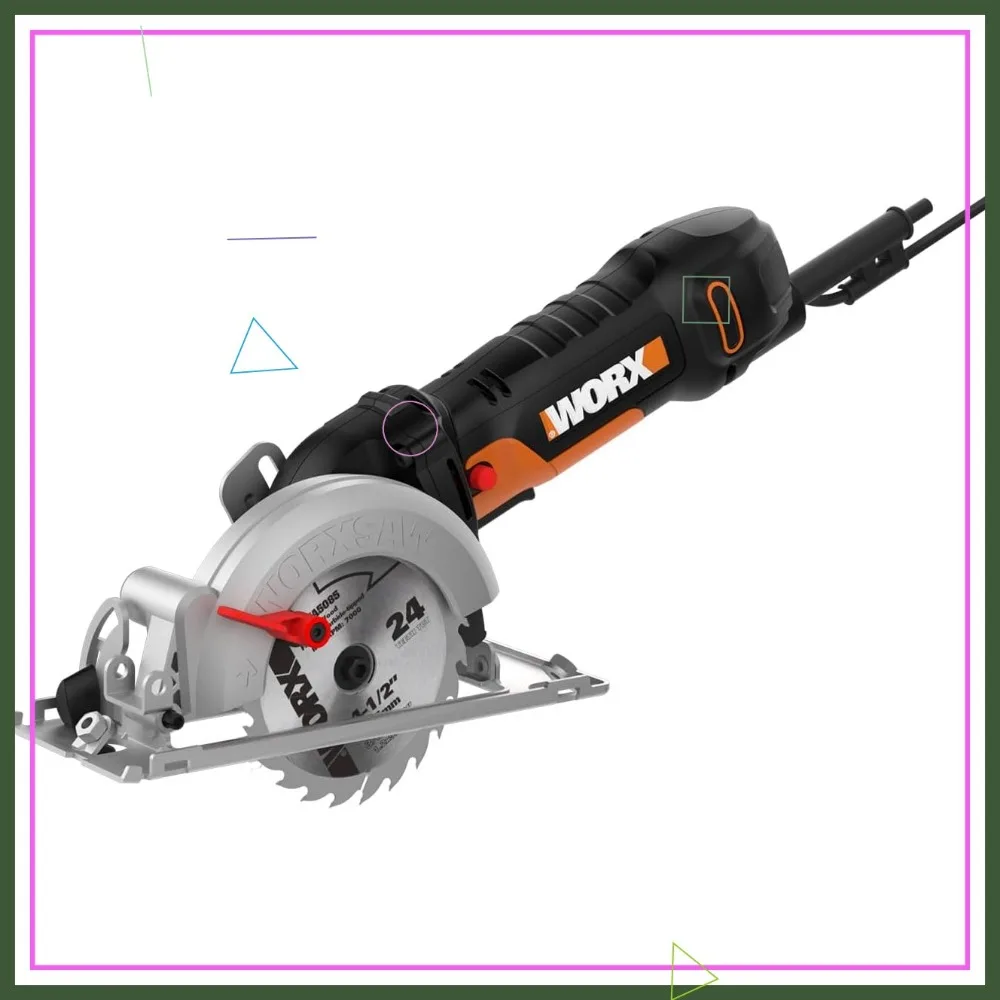

4.5 Amp Compact Circular Saw with One-Hand Operation, 2-Inch Cutting Depth, and Easy Blade Change