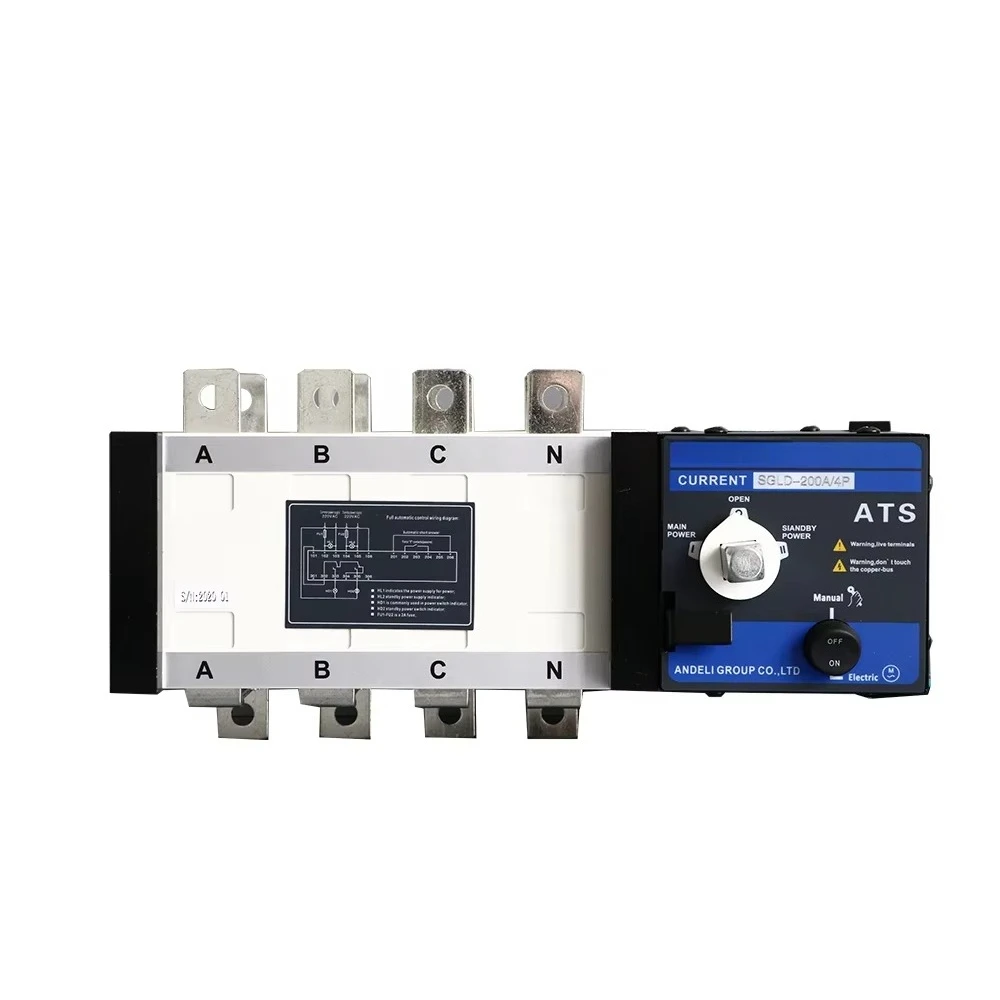 

ANDELI Supplier SGLD 4P Dual Power Automatic Transfer Switch 200A Automatic Transfer Switch PC Class 4pole ATS
