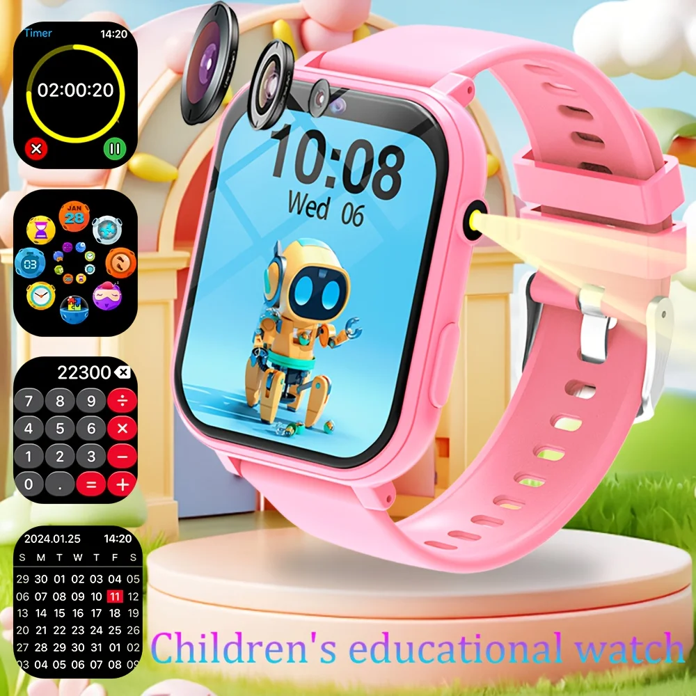 Montre intelligente multifonctionnelle T7 : jeux, vidéo, musique et podomètre - Gadget d'apprentissage amusant pour les enfants et les adolescents
