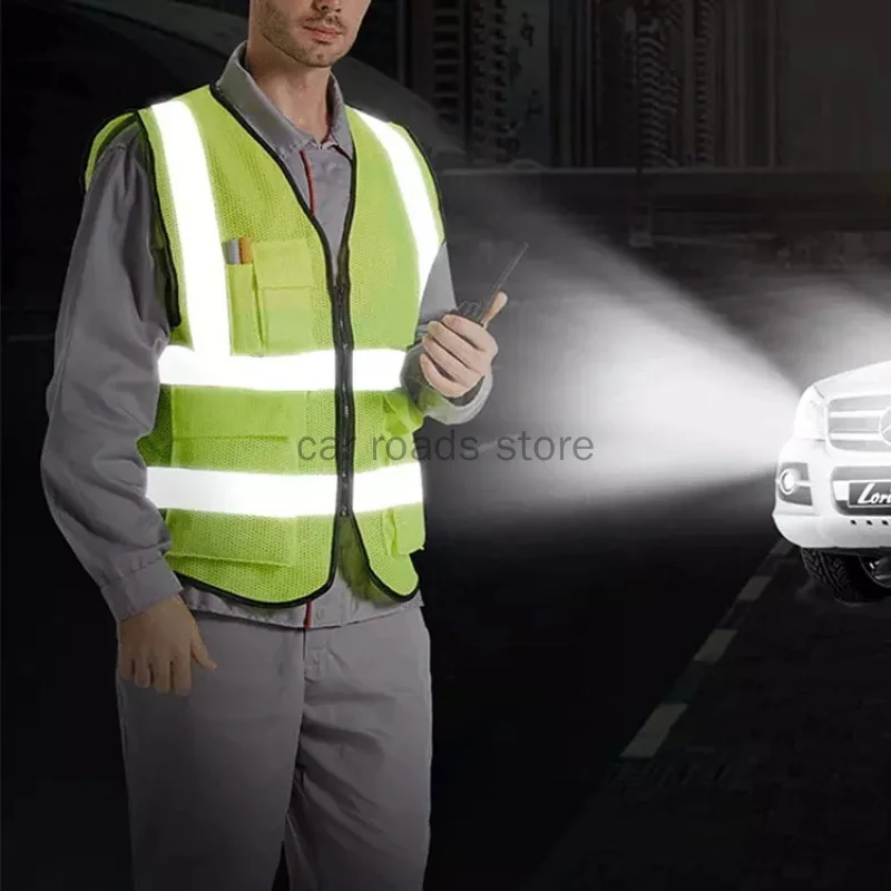 Chaleco reflectante de seguridad, chaqueta de trabajo de alta visibilidad con logotipo personalizado, protección de seguridad, XXXL, chaleco de