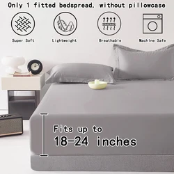 1 lenzuolo tascabile ultra profondo, lenzuolo grigio opaco per camera da letto, biancheria da letto morbida e traspirante (adatto per materassi da 45-60cm)