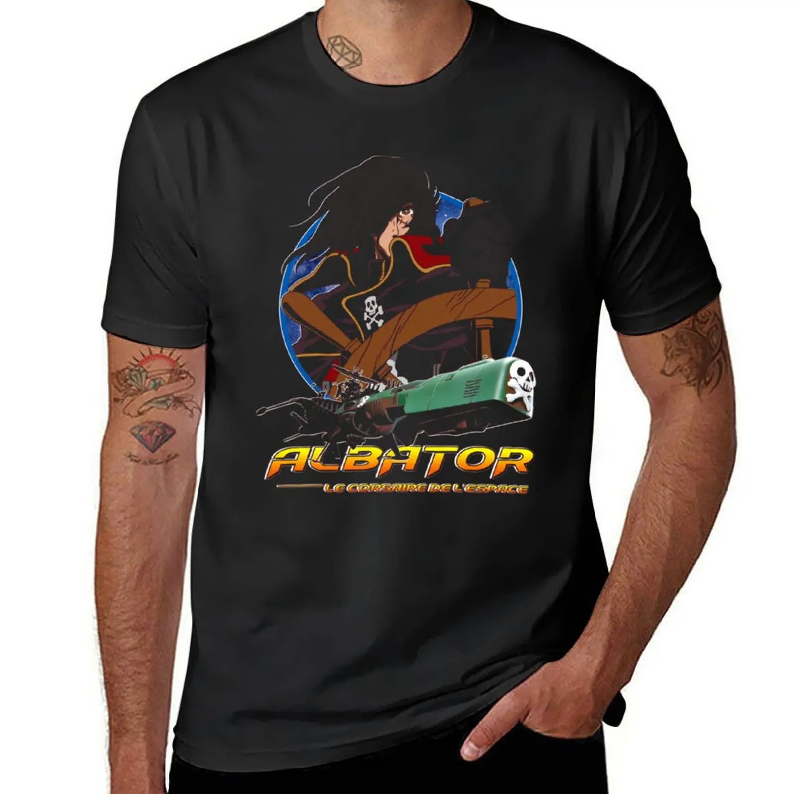 

Capitaine Harlock avec Atlantis - Arcadia - Albator The Space Corsair essentiel T-Shirt cute clothes blacks t shirt for men