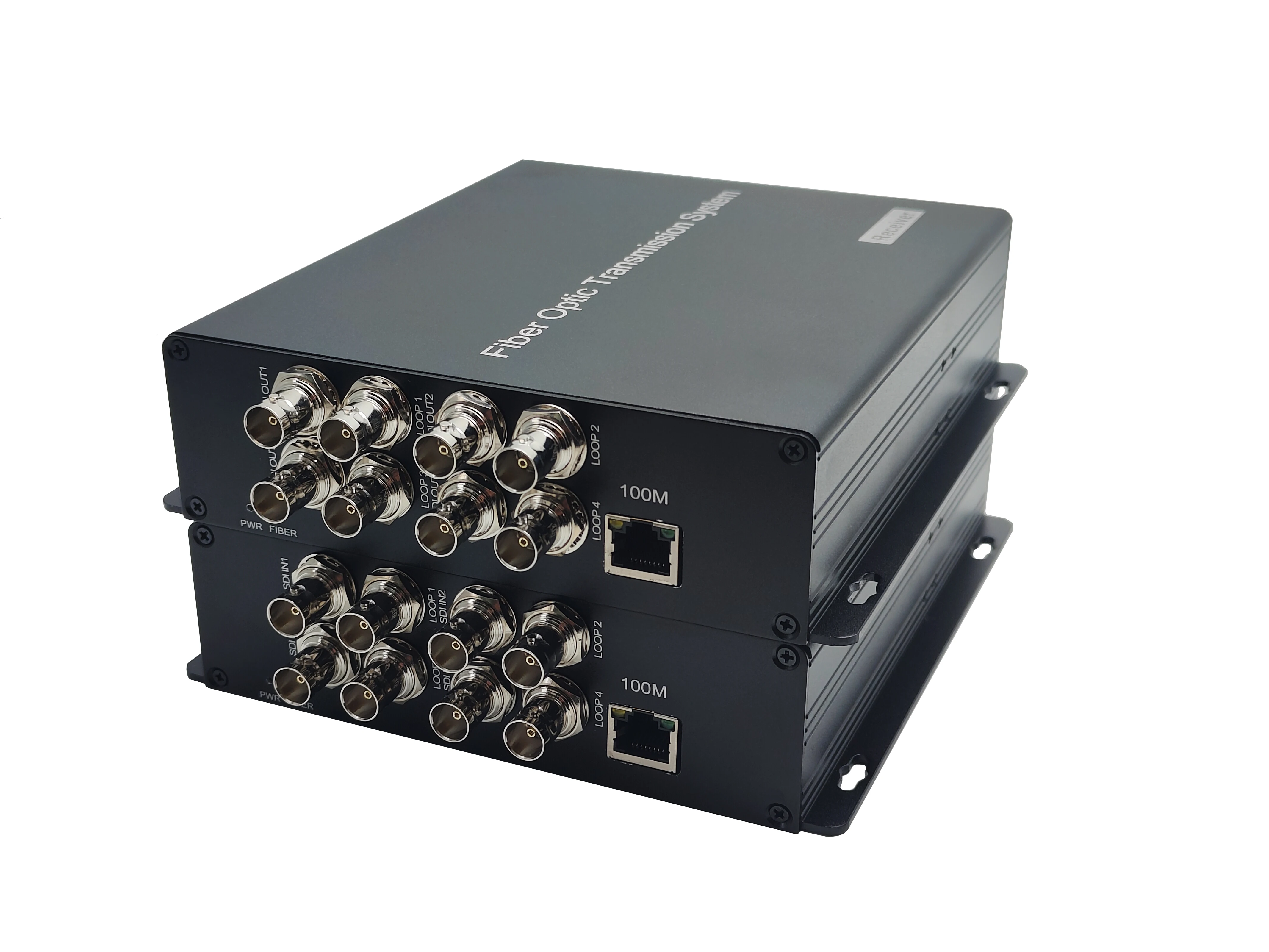 Multi-service Video Multiplexer 4 Ch 3G HD SDI to FC LC Fiber Optic Converter With Fast Ethernet