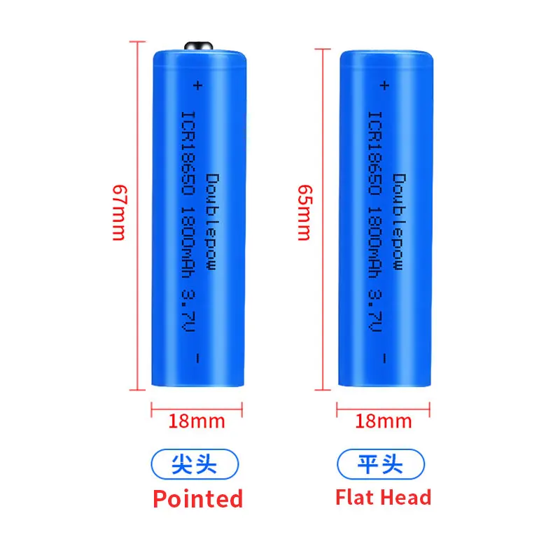 18650 1800mAh 3.7V Lithium Battery +USB Batteries Charger for Handheld Mini Fan Torch Megaphone Icr18650 Li Rechargeable Cell