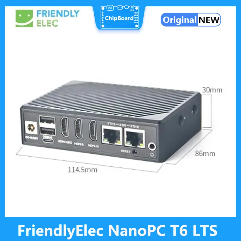 FriendlyElec NanoPC T6 LTS Dev board Rockchip RK3588 Demo Board Cortex A76 6TOPs 16GB 256GB dual 2.5G port HDMI IN NVME