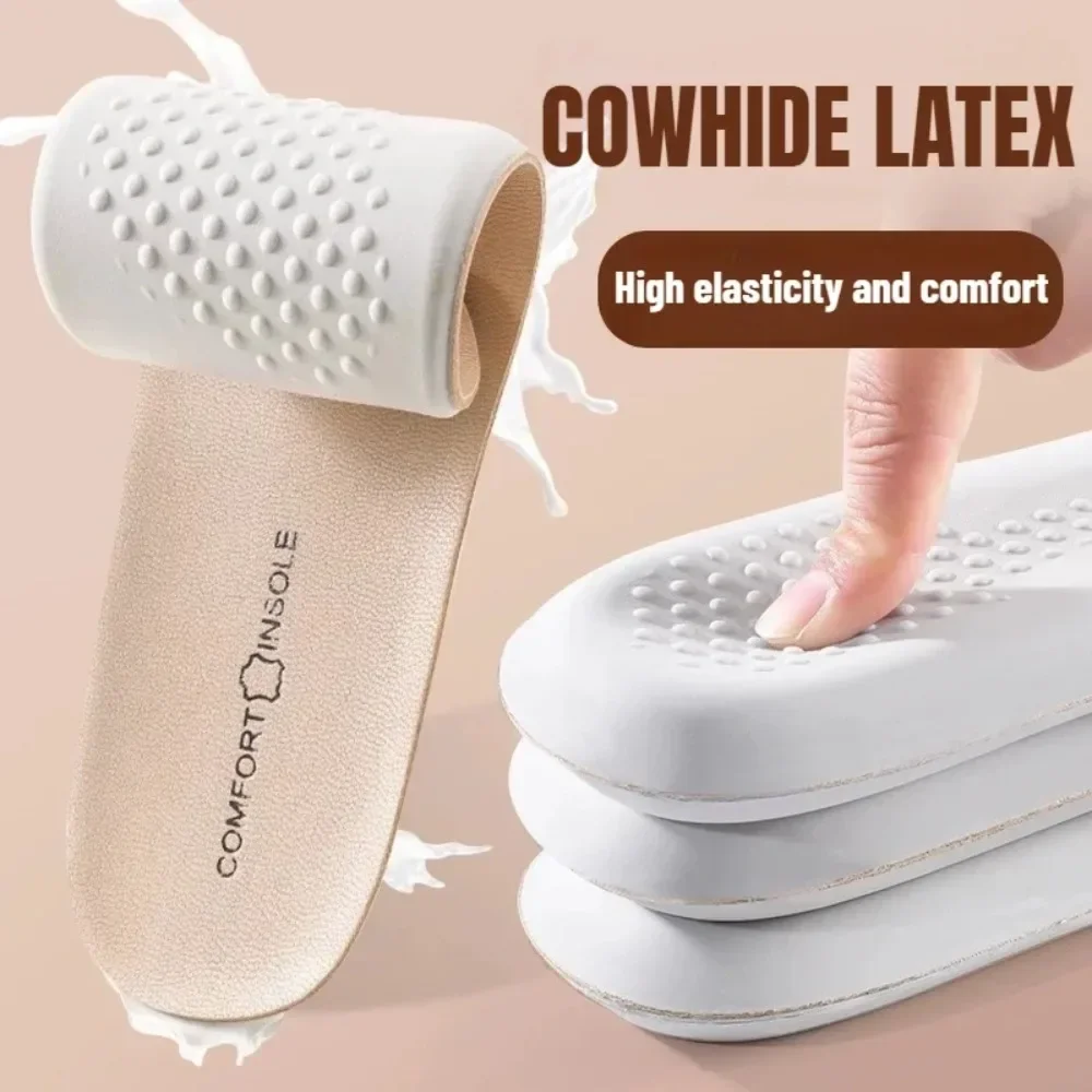 

Leather Latex Sports Insole Cowhide Insoles for Shoes Arch Support Shoe Pads Shock Absorbing Plantar Fasciitis Template Inserts