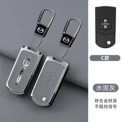 Leather Car Key Case Cover For MAZDA 3 5 6 CX-5 CX-7 CX-9 Miata MX-5 MPS SP23 2 3 Buttons Flip Folding Protector Car Accessories