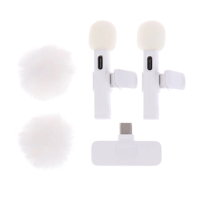 1Set Portable Audio Video Recording Mini Microphone For Android PC Camera Live Gaming Phone Wireless Lavalier Microphone