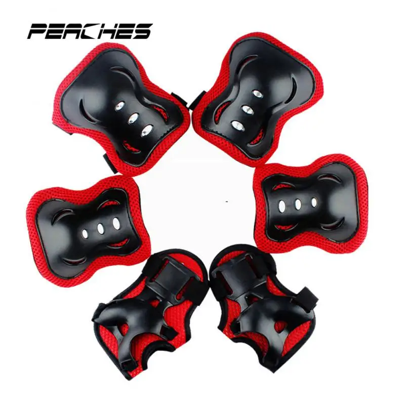 6PCS Bicycle Skateboard Ice Skating Knee Protector Ski Protective Gears Kid Protective Gear Set Knee Wrist Elbow Guard Pads