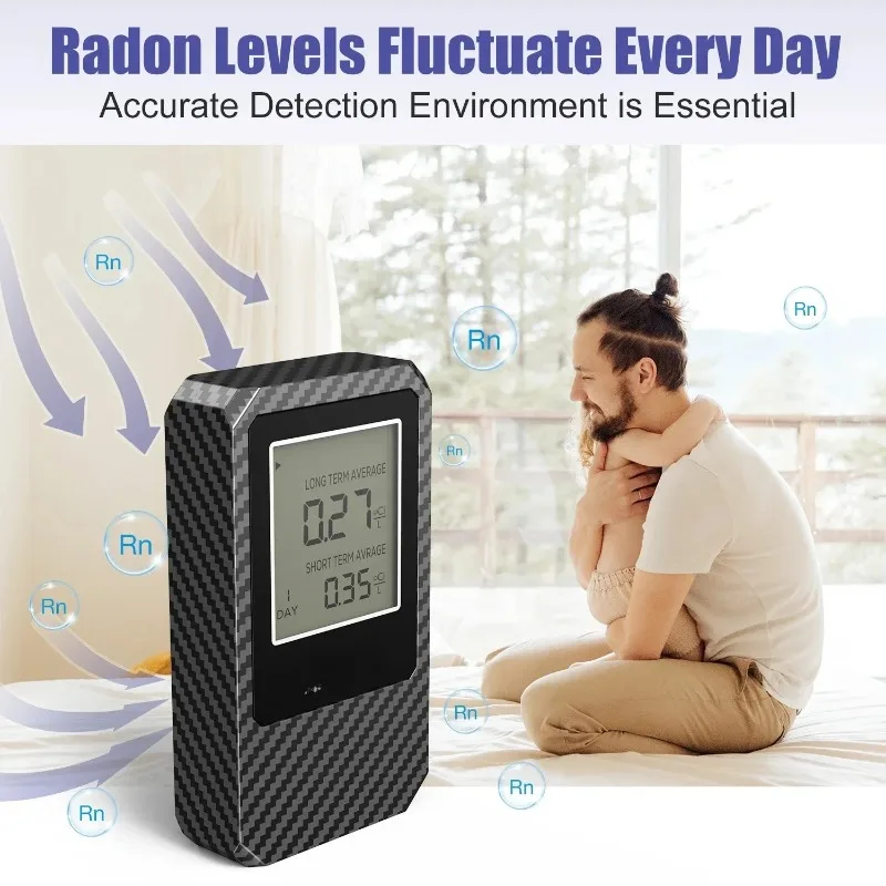 2025/LifeBasis Radon Monitoring 0-500 PCi/L Range Battery Operated Professional Portable Home Radon Detector-- Three Items