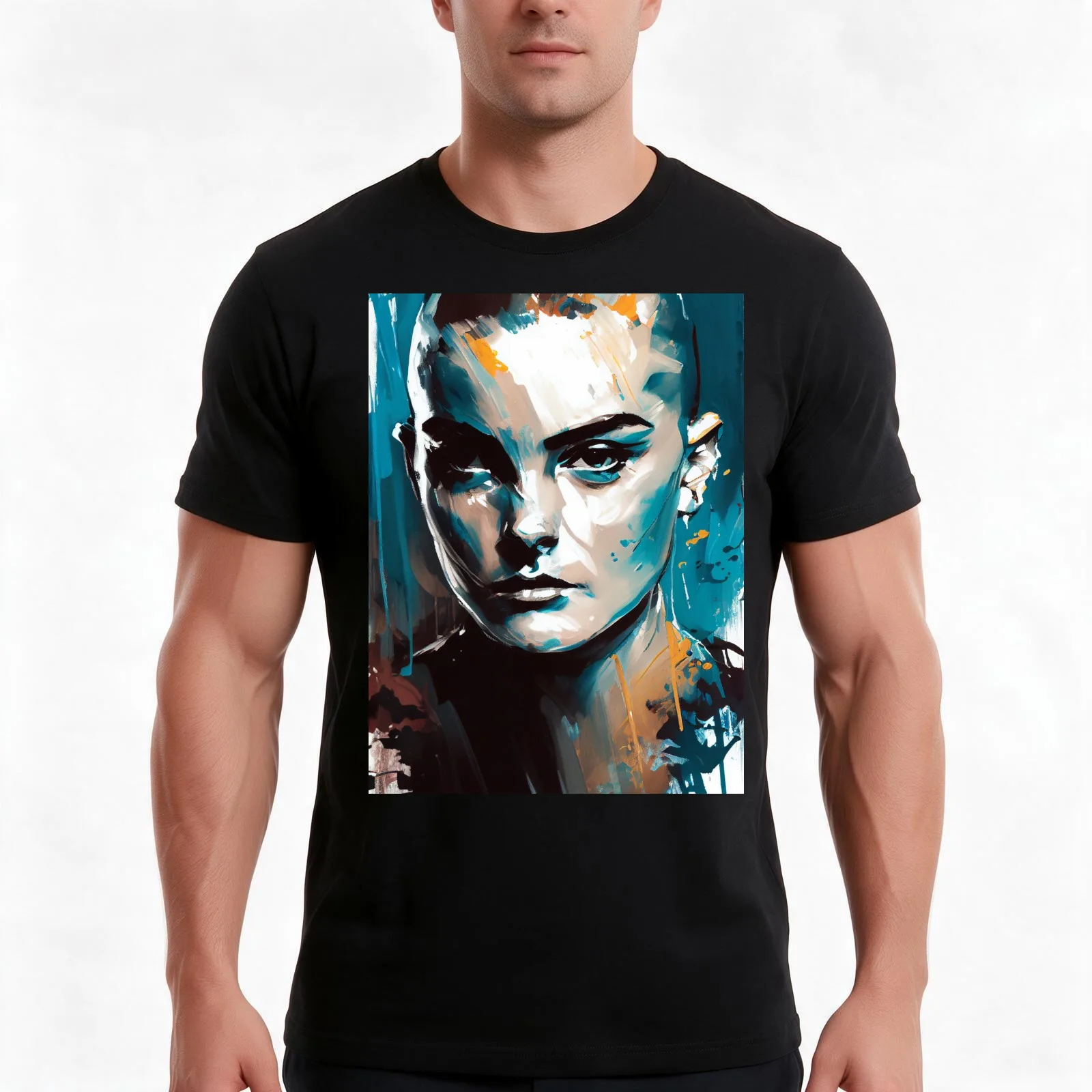 Sinéad O'Connor portrait T-Shirt, Summer Casual Cotton Tee, Oversized Streetwear Tops, Vintage Graphic Print, Unisex Men Women