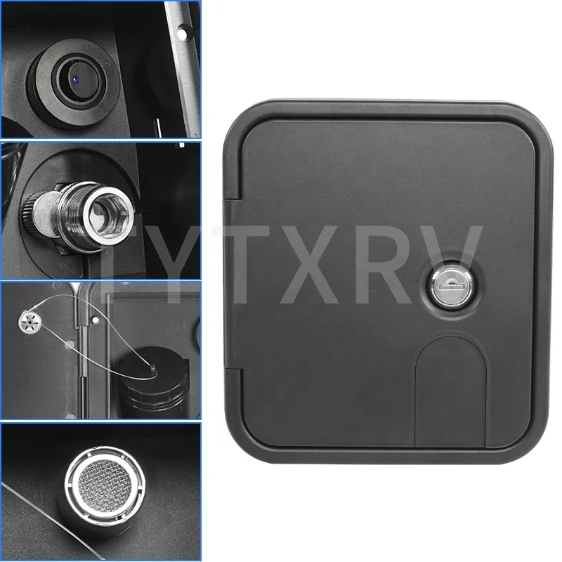 TYTXRV RV Caravan Resistant to yellow Pressure Water Inlet with Lock Gravity Anti-aging Motorhome Black Water inlet