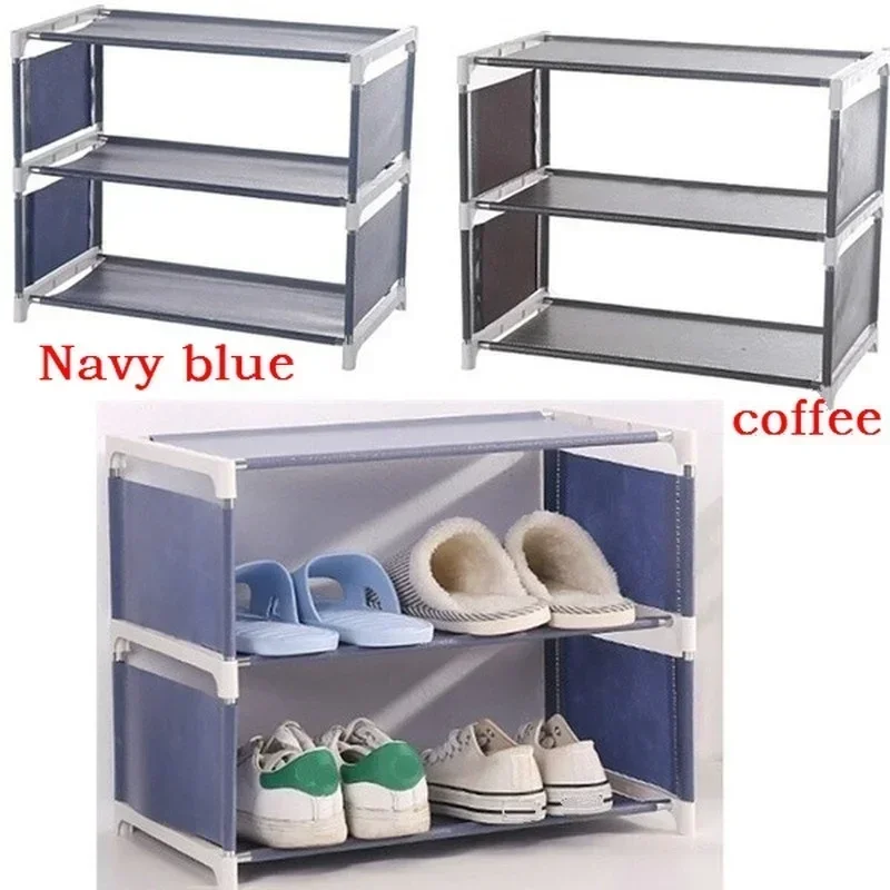 4 Tier ShoeRack Wide Shoe Storage Organizer Sturdy Shoes Stand Non-Woven Fabric Free Standing Boots Racks for Entryway