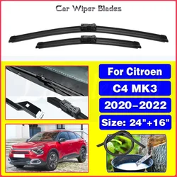 2pcs For Citroen C4 MK3 C4X C41 2020 2021 2022 Accessories Front Wiper Blades Window Windshield Windscreen High Quality 24