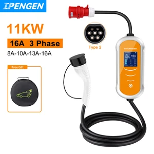 Ipengen EV-Ladegerät für Hybrid-Elektrofahrzeuge, CEE-Stecker, Einstellung des aktuellen Timers, EVSE-Auto-Ladung, Typ 2, 16A, 11 kW, Typ 2, IEC-62169 6 Hauptverkäufe EV 11 kW Ladegerät - №3