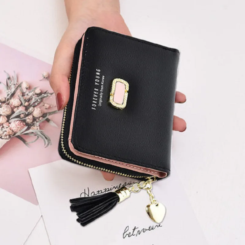 محفظة نسائية قصيرة، نمط الطالب، النسخة الكورية، محفظة عملات معدنية لطيفة قابلة للطي، محفظة بطاقات بنمط جديد الكل في واحد #2