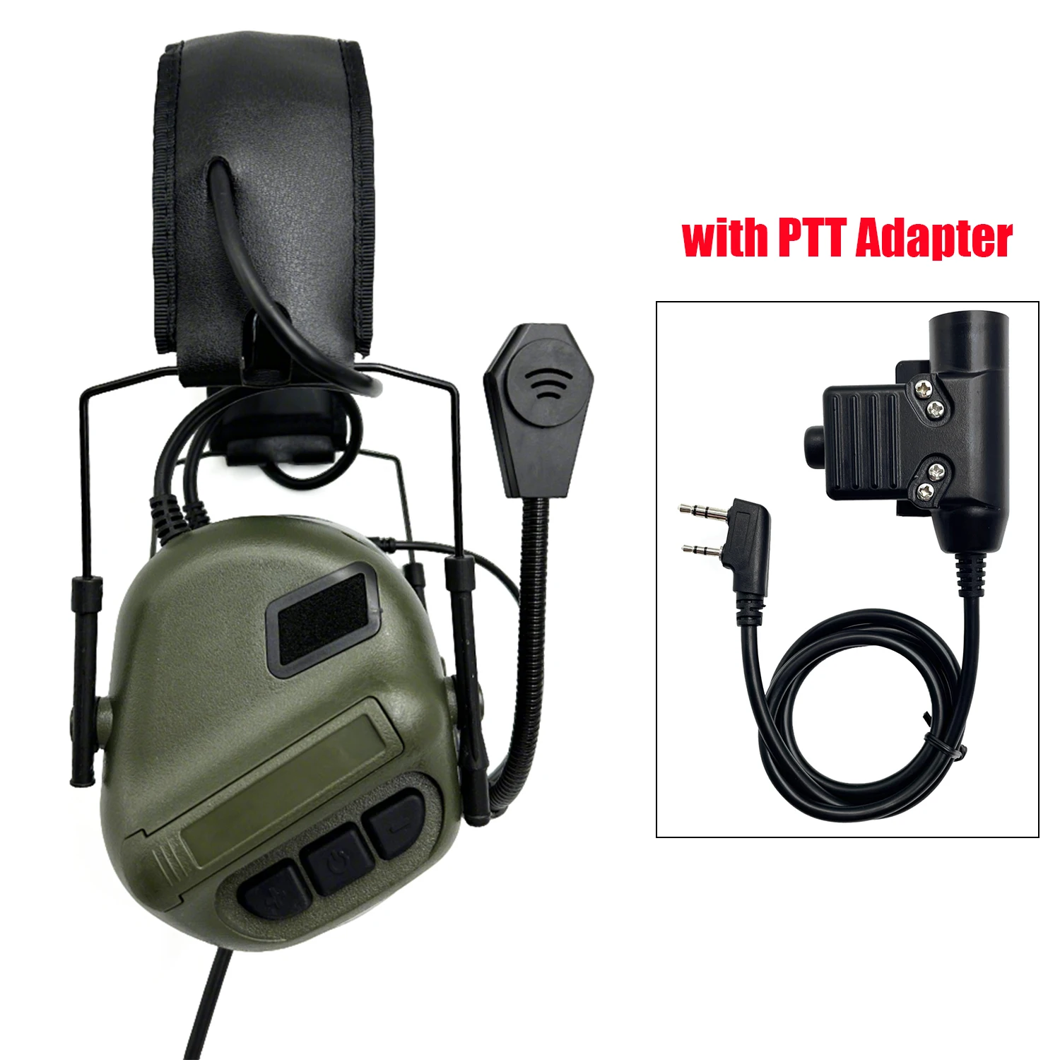 

Тактические наушники с микрофоном, электронная защита органов слуха, активное шумоподавление и усиление звука с PTT