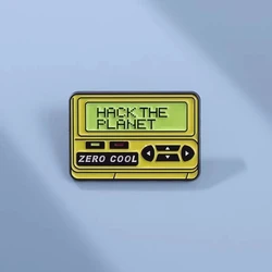 Classic Hackers Movie Zero Cool smalto Pin Hack the Planet spilla creativo risvolto distintivo in metallo accessori per gioielli regalo all'ingrosso