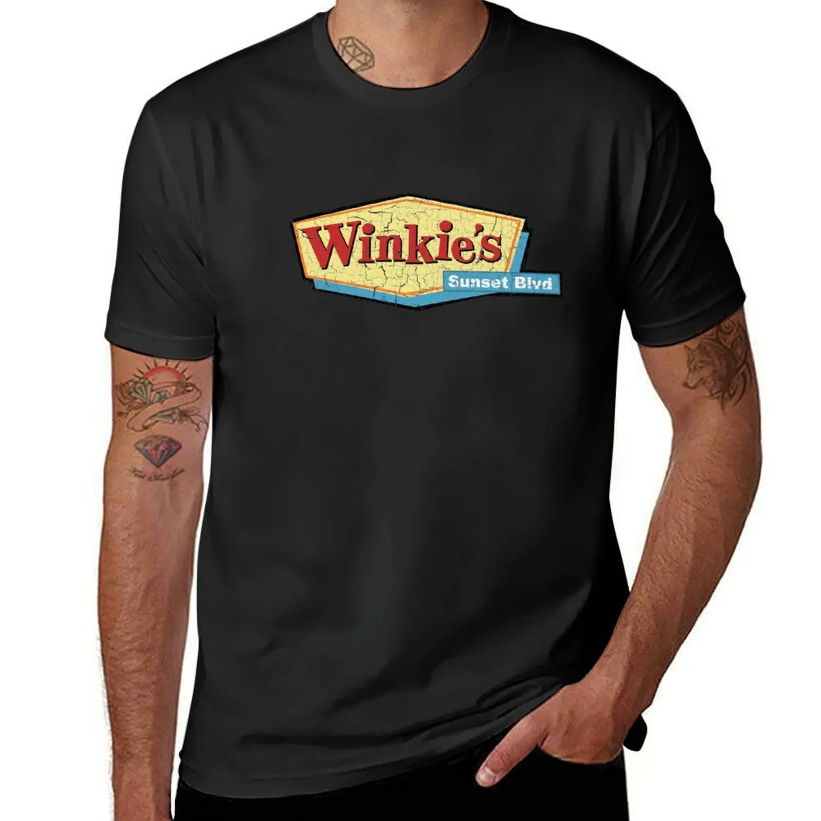 Winkie's Sunset Blvd T-Shirt quick drying plus size tops customs design your own sweat shirts, men