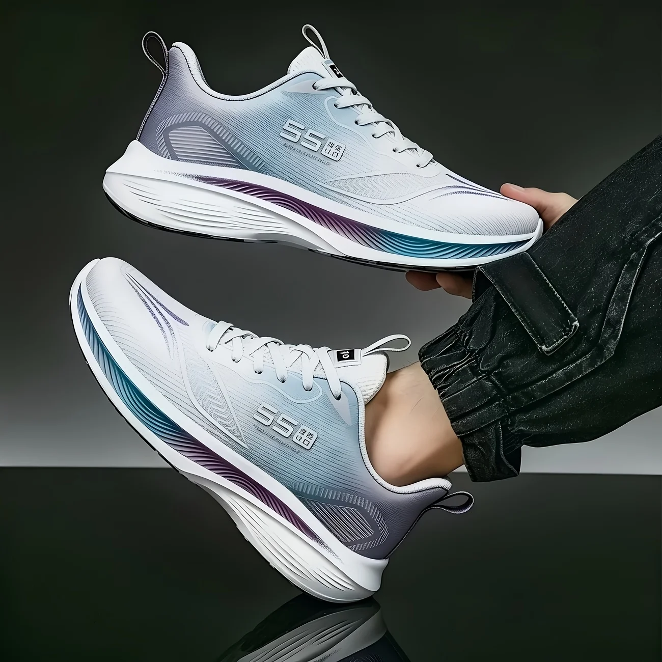 Mocasines de Plataforma Transpirables con Bordado Floral para Mujer, Ligeros, con Plantilla Suave, Antideslizantes, de Cuña, para Caminar, Cómodos, para Enfermeras, Uso Diario, Compras, Viajes al Aire Libre, Calzado Casual, en Tres Colores: Negro Sólido, Caqui y Verde Salvia