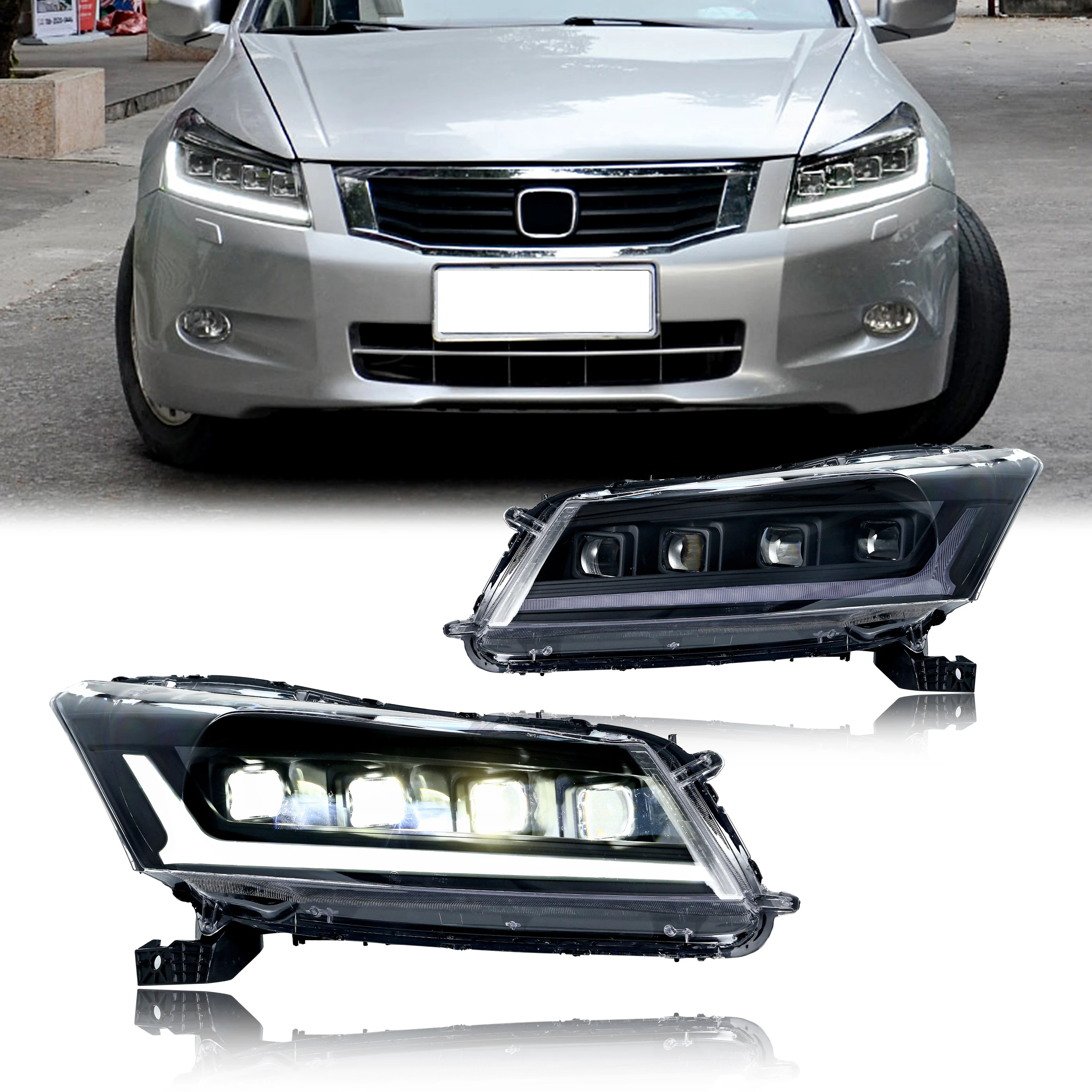 

Светодиодные фары для Honda Accord 2008-2012 EX LX 8-го поколения седан DRL проектор последовательный указатель поворота передние лампы в сборе