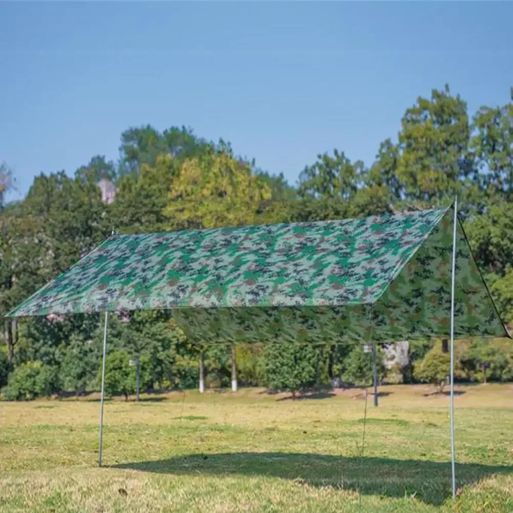 230×140cm Outdoor Waterproof Tarp Camouflage Outdoor Rain Canopy Portable Shade Uv Survival Mat for Picnic、BBQ、Camping、Outdoor