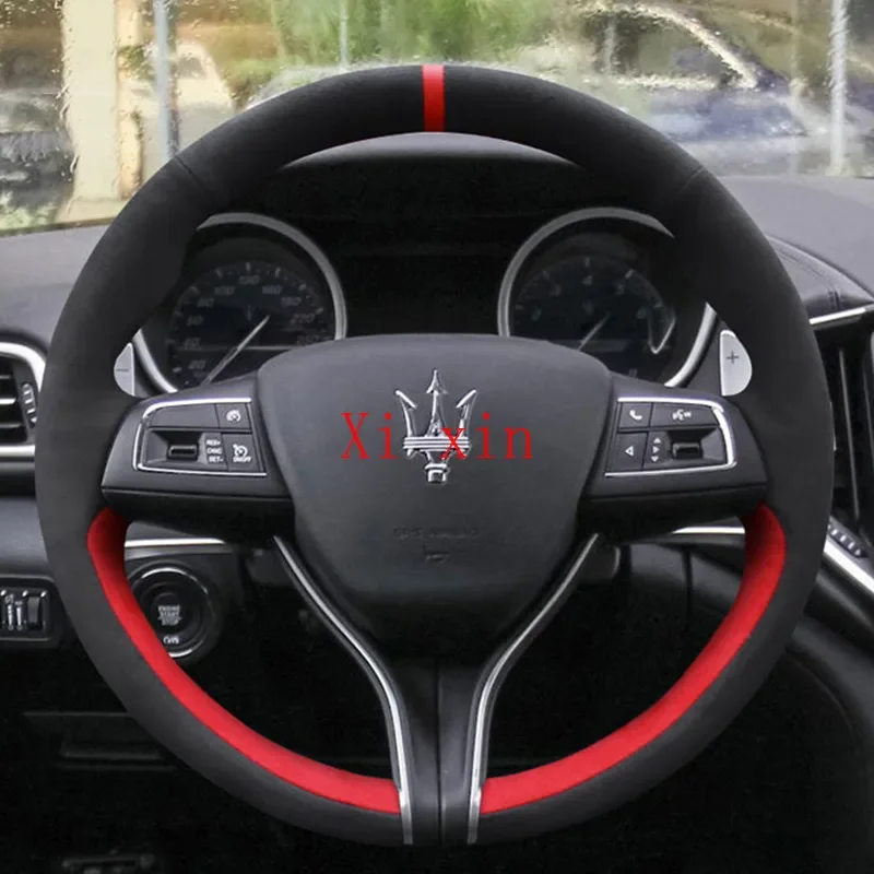 DIY all inclusive hand sewn steering wheel cover car handle cover For Maserati Ghibli Levante quattroporte GT