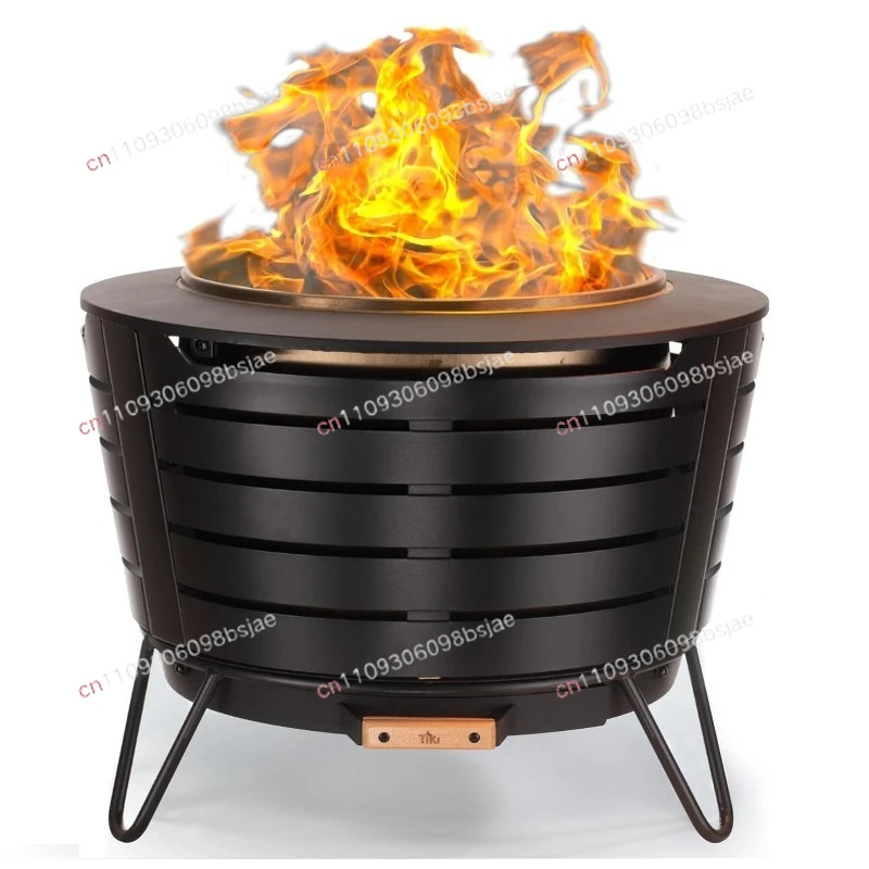Smokeless 24.75 in Patio Fire Pit Wood Burning Outdoor Wood Pack Modern Design with Removable Ash Pan
