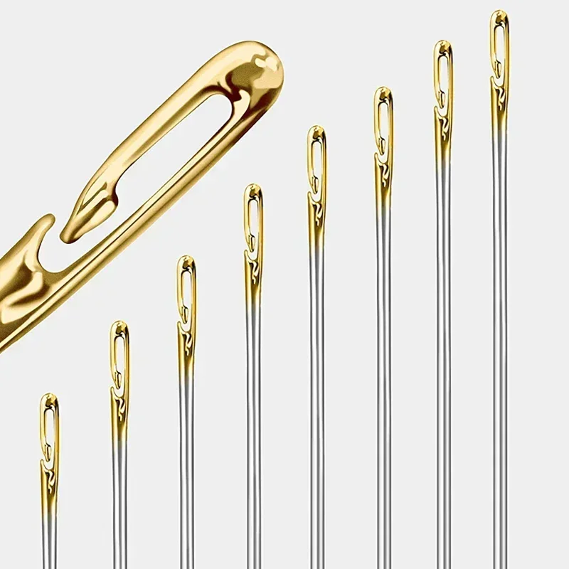 12/24/48 قطعة متعددة الحجم الإبر أعمى الذاتي خيوط الفولاذ المقاوم للصدأ DIY بها بنفسك التطريز الخياطة سريعة التلقائي خيوط إبرة دبوس