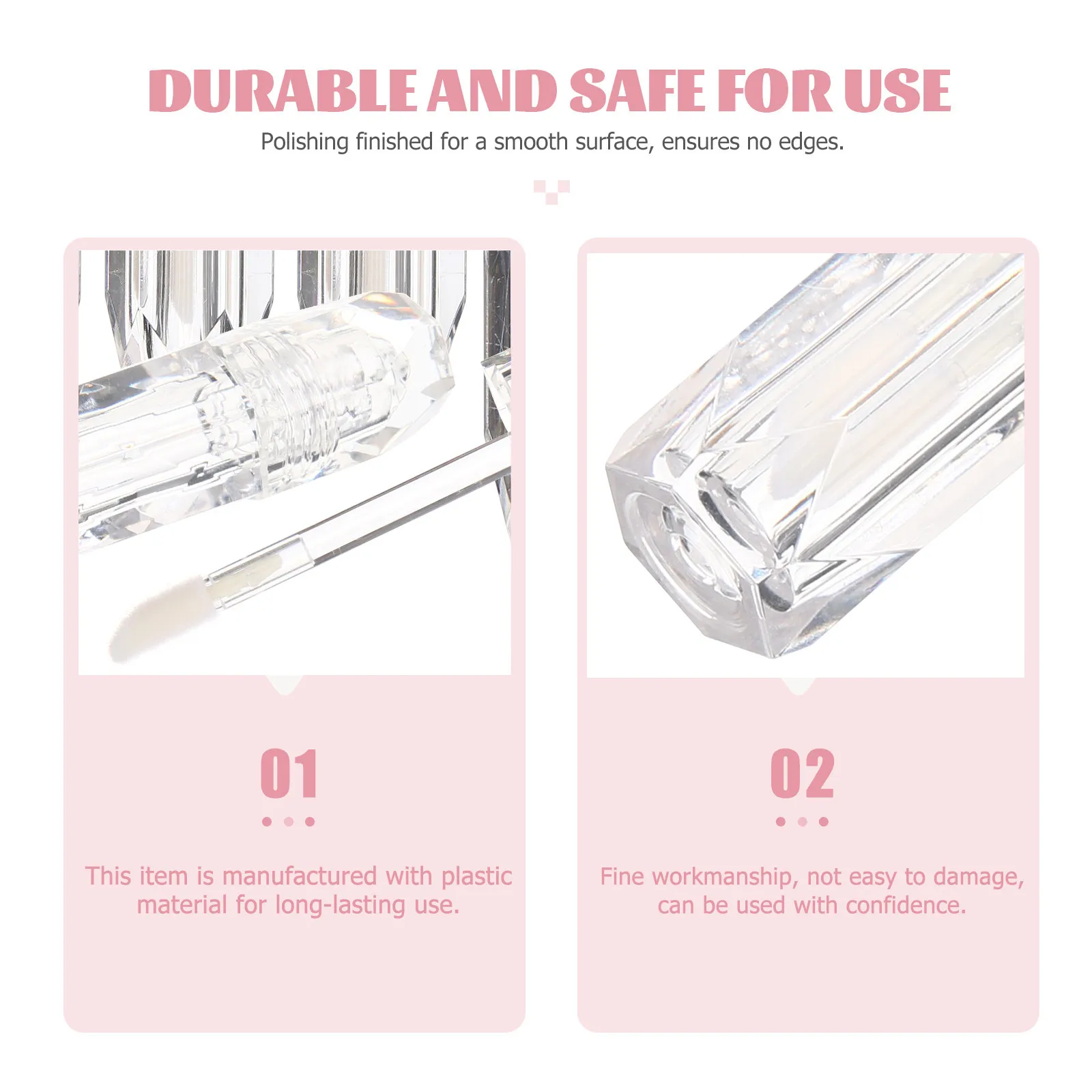 4 tubetti trasparenti per lucidalabbra, ricaricabili, porta balsamo labbra trasparenti con applicatore per rossetto fai da te, pratici per il trucco e i viaggi