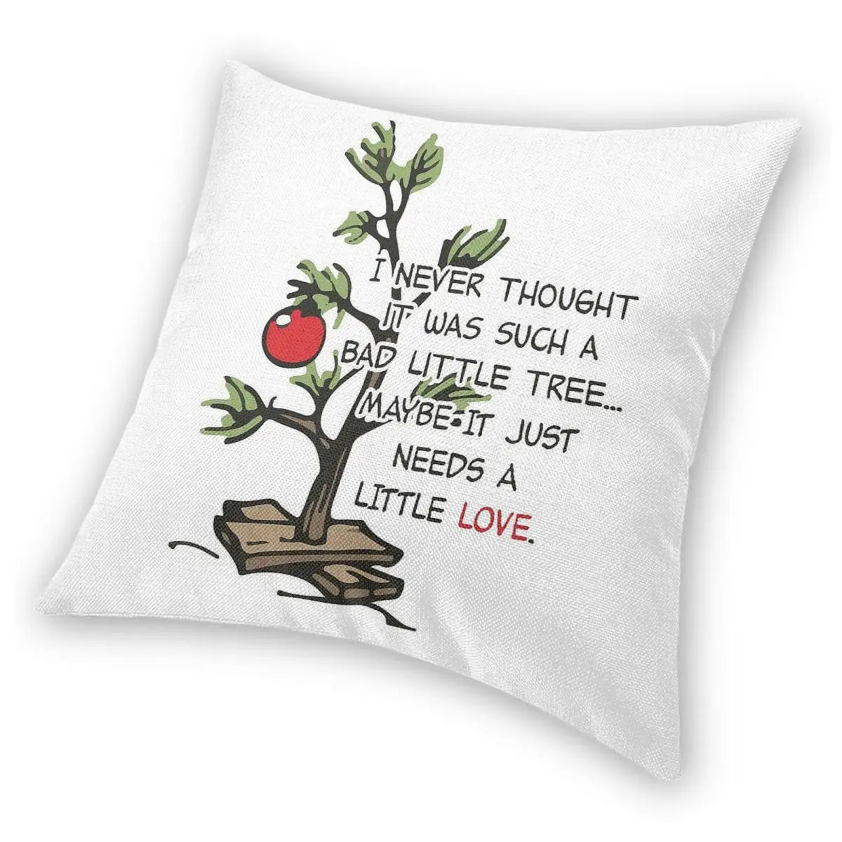 Charlie Brown Christmas Tree Square federa poliestere lino velluto stampato decorativo federa per cuscino fodera per cuscino della stanza
