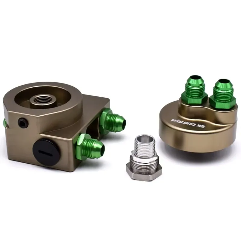 Aluminum Thermostatic Oil Filter Cooler Sandwich Plate Adapter for All Car
