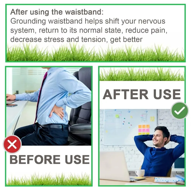 Conductive Grounding Waist Belt Breathable Elastic Lumbar Support Strap For Sleep Body Condition Improvement