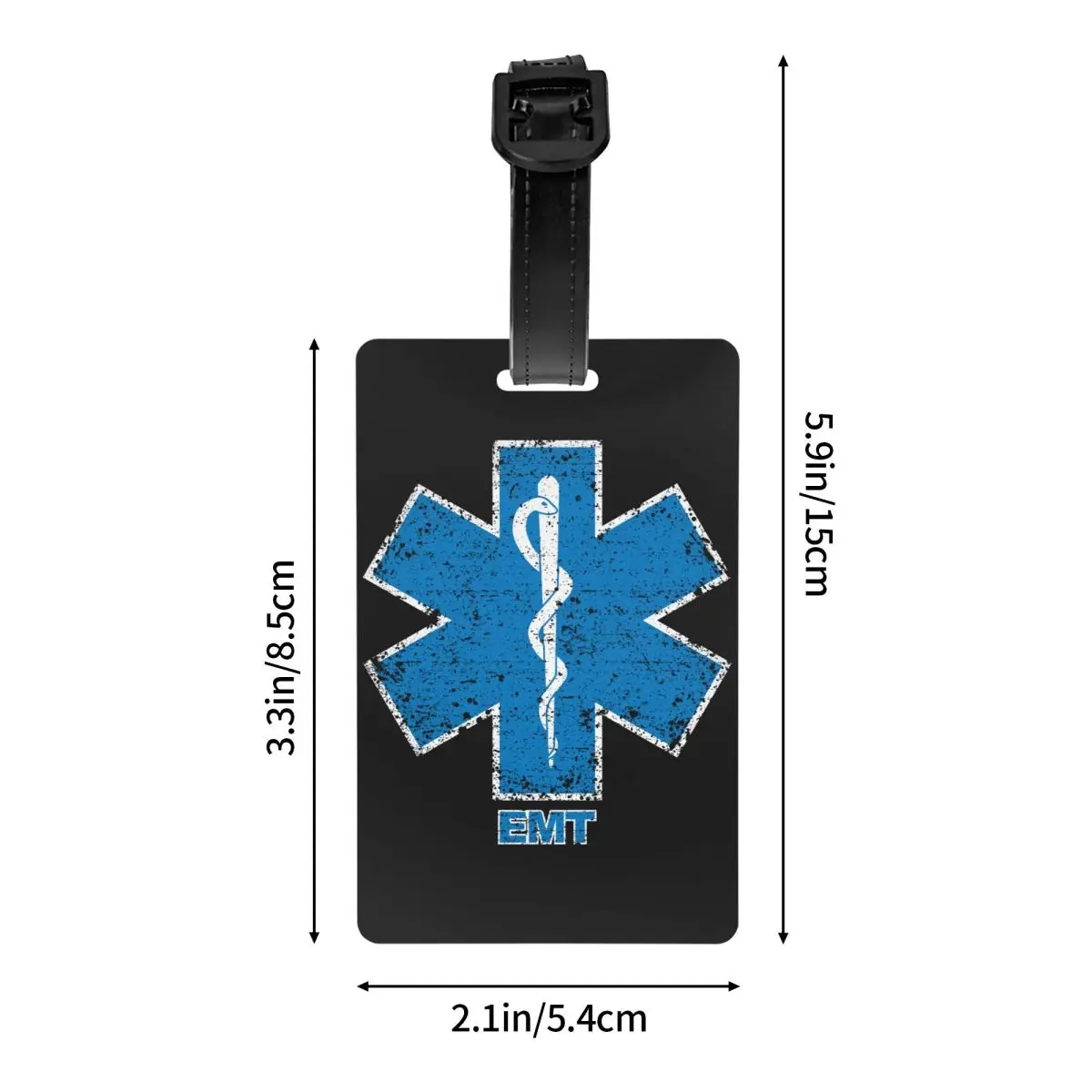 Custom Emt Star Of Life Bagagelabel Privacybescherming Paramedicus Ambulance Bagagelabels Reistas Met Koffer