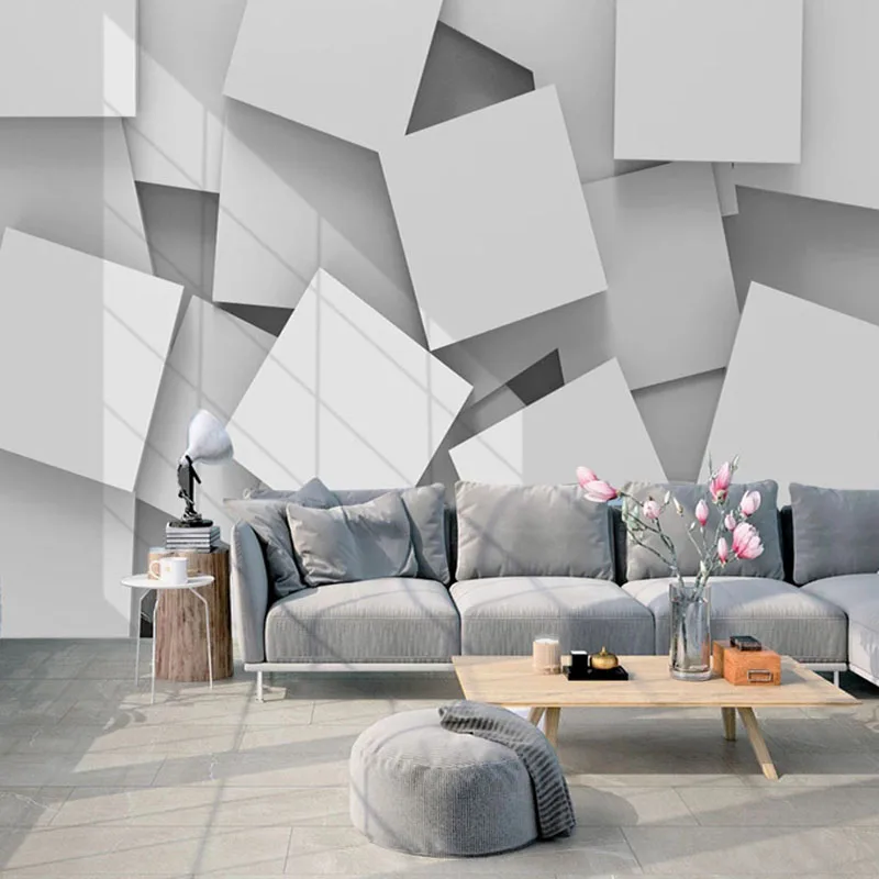 Custom Wallpaper Modern 3D Stereo Cube Space Expansion Photo Wall Murals Living Room TV Sofa Bedroom Home Decor Creative Fresco