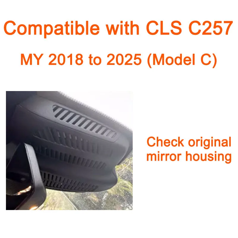 GRECOREAL 4K Dash Cam Voor en Achter 2160P WiFi Auto Dual Dashcam APP Controle Plug Play Compatibel met Mercedes Benz CLS C257