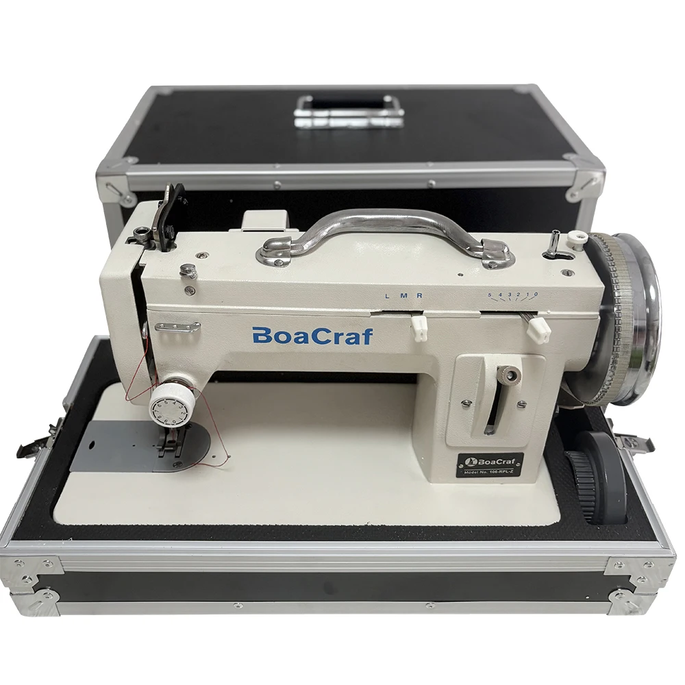 Portable Walking Foot Heavy Duty Sewing Machine With Zigzag + Straight Stitch with Box & Balance Wheel Used for sailboats
